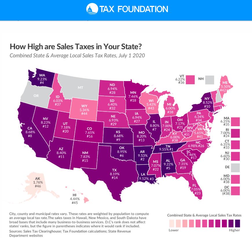 Kansas has 9th highest state and local sales tax rate The Sentinel